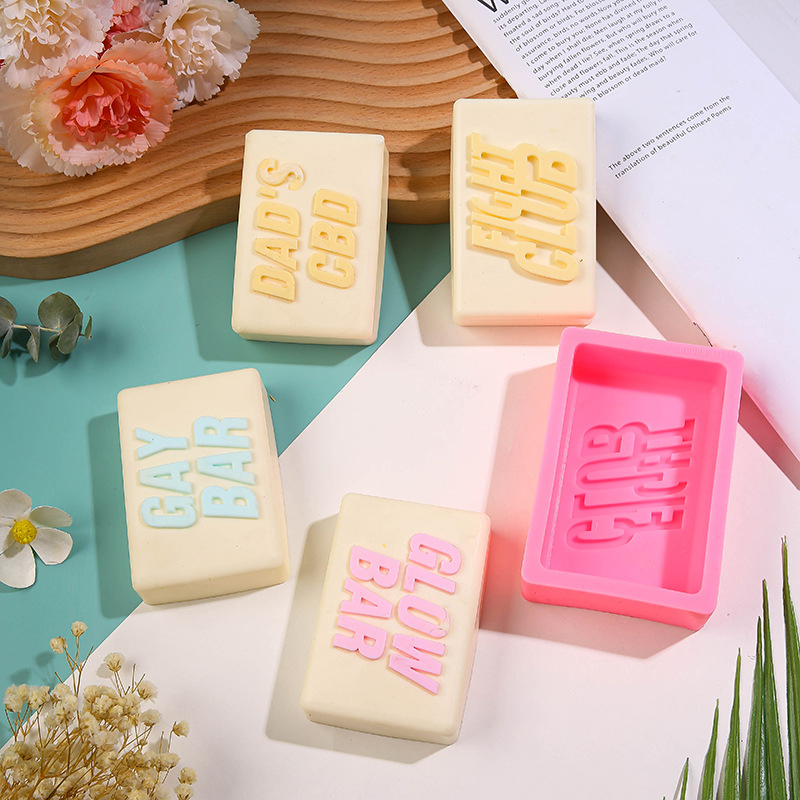 Soap Making Fight Club - NingClub-Moule en silicone lettres Regina, rectangle,